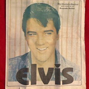 Vintage Elvis Newspaper Keepsake Charlotte August 19 . 1977